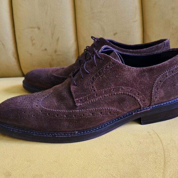 To Boot New York by Adam Derrick Dark Brown Suede Wingtips Size 8 - Picture 2 of 7